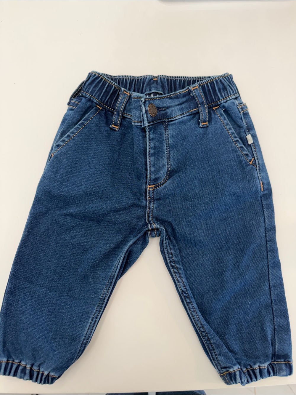 NWOT Baby GAP Dark Blue Elastic Waist Denim Joggers